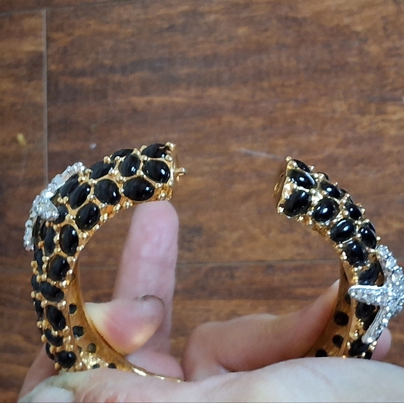 Vintage Rare KJL Black Mosaic Starfish Bracelet - Picture 4 of 14